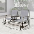 thumbnail image 2 of CoSoTower Patio Glider Rocking Chair 2 Person Outdoor Loveseat Rocker Garden Furniture Bench, Grey, 2 of 7