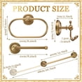 thumbnail image 2 of 4 Pcs Antique Brass Gold Bathroom Accessories Set Wall-Mounted Towel Rack & Towel Ring & Toilet Paper Holder & Robe Hook Vintage Bath Hardware Fixture, 2 of 6