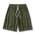 thumbnail image 2 of FRSASU Shorts Décontractés pour Hommes à Cordon, Été, Plage, Sergé Extensible, Chino, Golf, Course, Jogging, Plage, Shorts de Survêtement avec Poches, Vert Armée, 2 of 4