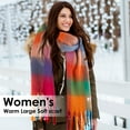 thumbnail image 2 of REDESS Winter Scarf for Women Soft Plaid Pattern Cozy Warm Tassel Blanket Shawl Wrap,Plaid Red, 2 of 7