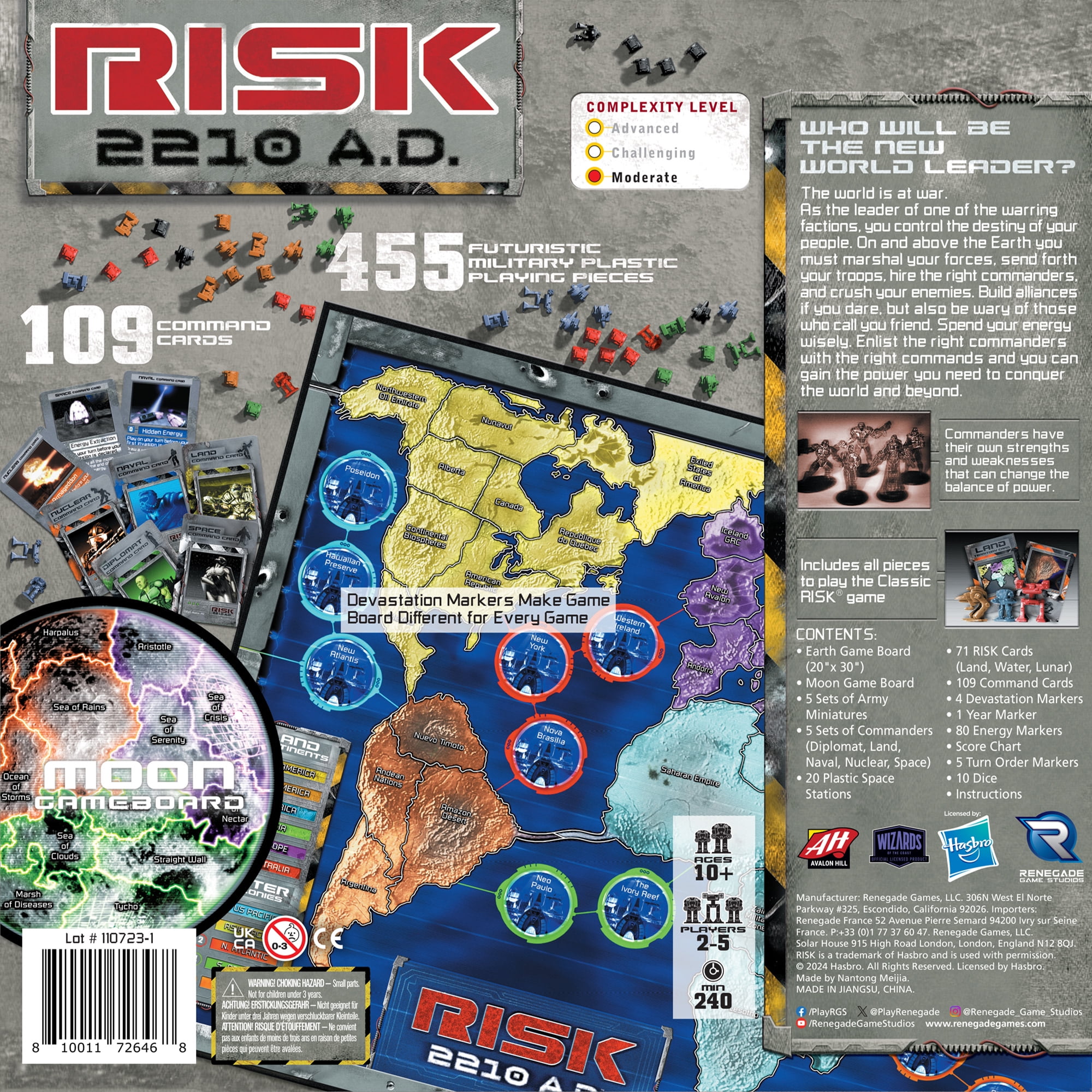 Risk 2210 A.D. Strategy Board Game, 2-5 Players