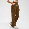 thumbnail image 5 of Women's Everyday Comfort Stretch Knit Pull-On Trousers with Elastic Waistband and Side Pockets for Effortless Style Elastic High Waisted Straight Leg Pull On Trousers, 5 of 7