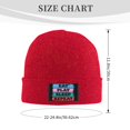 thumbnail image 3 of LNWH Knitted Acrylic Hat, Urban Eat Play Sleep Repeat Pattern Winter Beanie Hat for Cold Weather, Red, 3 of 4