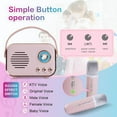 thumbnail image 3 of Retro Karaoke Machine,Mini Karaoke Machine with Wireless Microphones,Portable Small Karaoke Set Toys for Kids and Adults,Cool Tech Gifts for Birthday Home Party Ideas (Pink 1Mic), 3 of 8