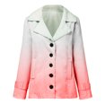 thumbnail image 5 of Usmixi Womens Winter Plush Jacket Womens Overcoat Fashion Gradient Print Button Down Lapel Fleece Jacket Warm Thickened Cozy Plush Lined Coat Outerwear Plush Jacket, 5 of 5