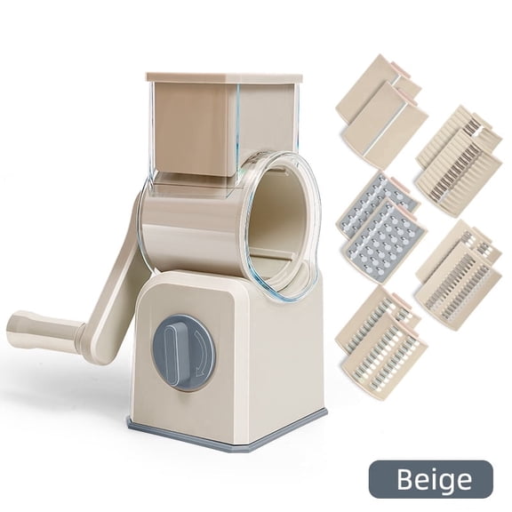 Manual Rotary Vegetable Slicer with 1 Blade, Hand Crank Food Chopper for Cheese, Potato & Cucumber, Compact Kitchen Grater, Easy to Use