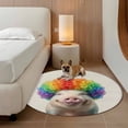 thumbnail image 2 of Funny Pig Round Area Rug 5Ft Washable Circle Rugs for Living Room Bedroom, Rainbow Abstract Animals Non-Slip Carpet Floor Mats Indoor Outdoor Carpet Runner Aesthetic Home Decor, 2 of 8