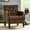 Brown, variant on Button Microfiber Entice Chair, Brown, With Diamond Stitch, Nailhead Trim, And Birch Wood Leg Structures Stylish Allure Supports