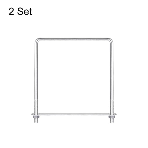 Lot De 2 U-boulons Carrés – écart Intérieur 152mm, Longueur 185mm, Filetage M8, Uxcell