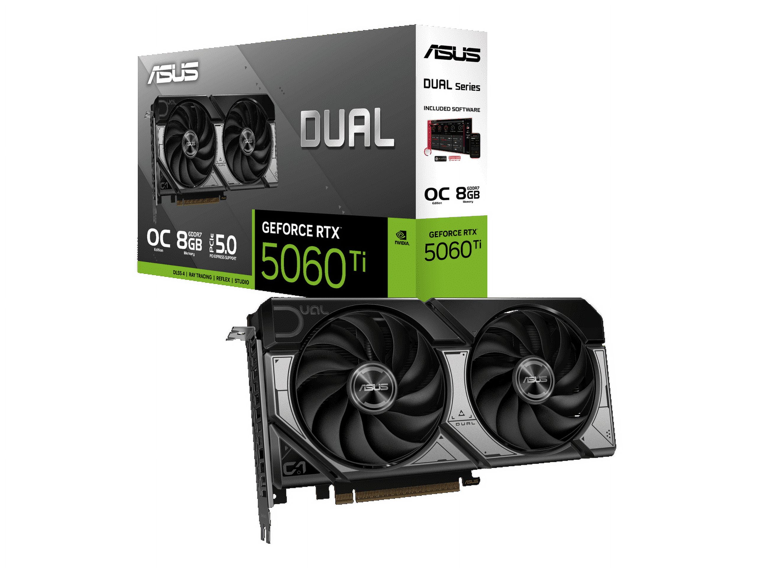 ASUS Dual GeForce RTX 5060 Ti 8GB GDDR7 PCI Express 5.0 x8 ATX Graphics Card DUAL-RTX5060TI-O8G