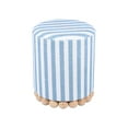 thumbnail image 4 of Dex Pastel Blue Striped Linen Ottoman, 4 of 4