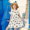 thumbnail image 2 of Cute Panda Short Sleeve Dress A-Line Cute Midi Casual Sundress 2-8 Years, 2 of 6