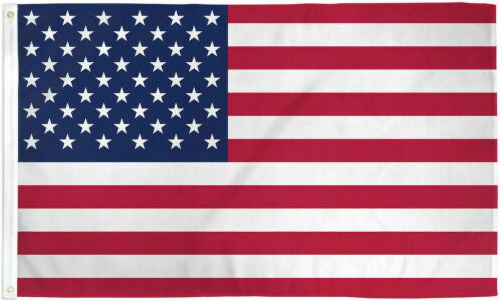 3x5 USA Flag Pole Kit: 6ft Spinning Pole w/ Bracket Tangle Free Pole (Silver)