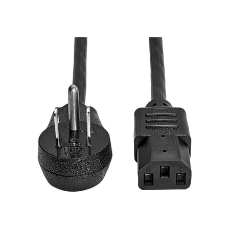 Tripp Lite Model P006-003-15D 3 ft. Desktop Computer AC Power Cord, Right-Angle NEMA 5-15P to C13 - 10A, 125V, 18 AWG, 3 ft. Black