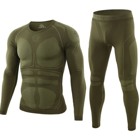 Men s Thermal Underwear Set Cold Weather Hunting Winter Gifts Top and Bottom Gear Insulated Thermal Cold Fleece Lined Suits Long John Para Layer Base for Extreme Clothes