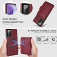 thumbnail image 4 of ELEHOLD Case for Samsung Galaxy Note 20, 2-in-1 Magnetic Shockproof Leather Wallet Flip Case Cover, Detachable Card Holder with Stand,Winered, 4 of 4