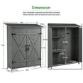 thumbnail image 6 of Outop Waterproof Roof Wood and Asphalt Storage Sheds, 64" x 56" x 19.5", Dark gray, 6 of 7