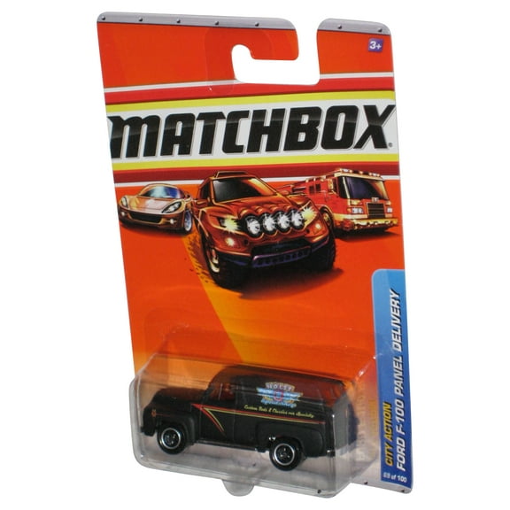 Matchbox City Action (2009) Black Ford F-100 Panel Delivery Toy Car 69/100