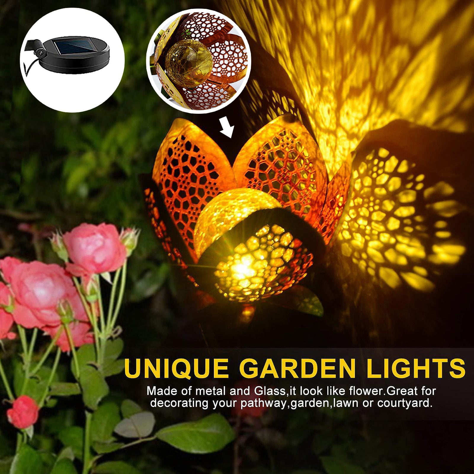 Solar LED Projection Light Garden Lawn Hollow Lamp Colorful Outdoor Lighting