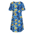 thumbnail image 7 of Gamivast Dresses for Women Short Sleeve V-Neck Babydoll Mini Dress Star Print A-Line Swing Sundress Casual Summer Holiday Vacation Cute Dress Blue XL, 7 of 7