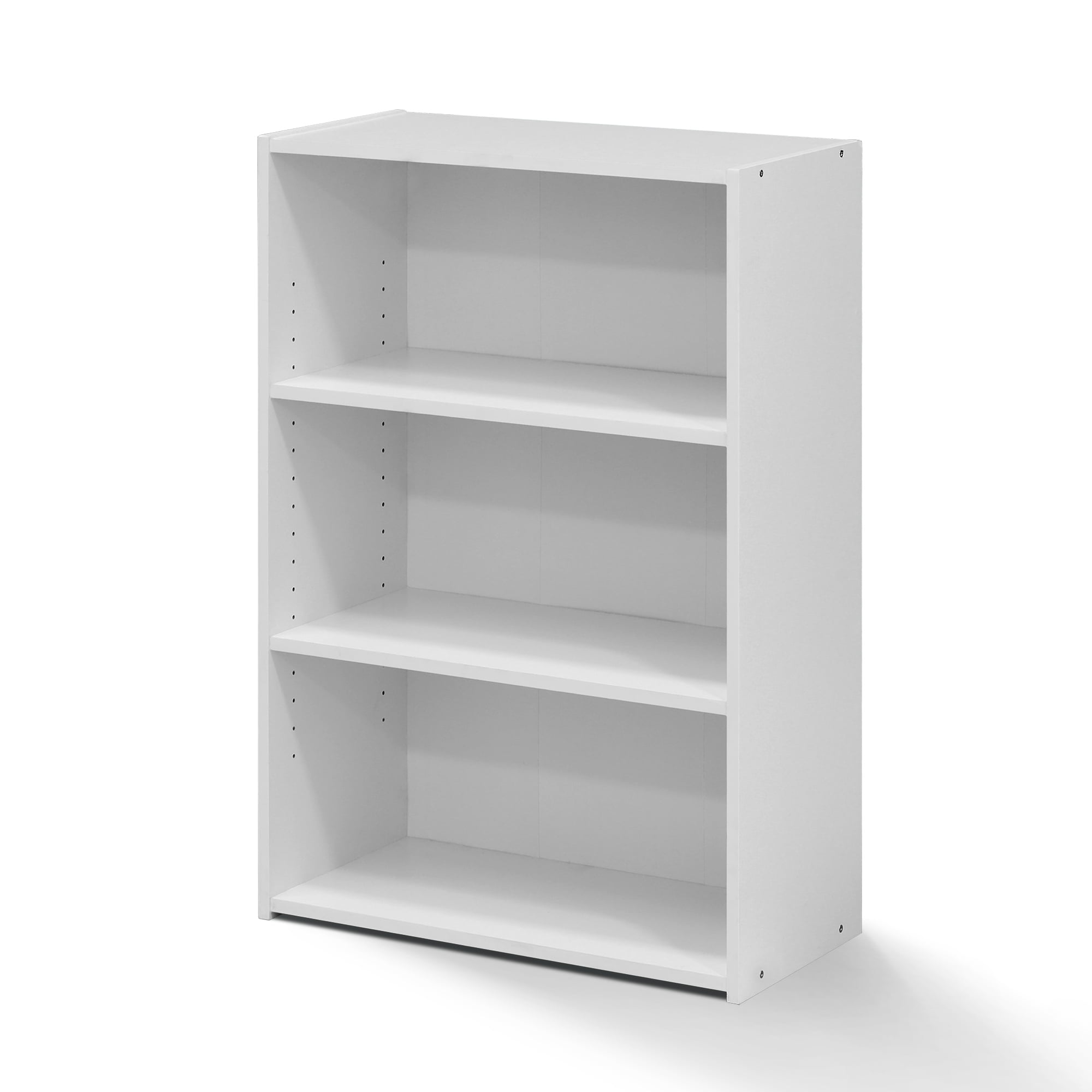Furinno Wright Contemporary Engineered Wood 3-Shelf Bookcase in Soft White