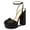 Black, variant on FSJ Women Platform Heels Ankle Strap Chunky Heeled Sandals Open Peep Toe Sexy Pumps for Wedding Party Size 8 White