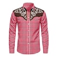 thumbnail image 3 of Kiijoy Boys Western Cowboy Long Sleeve Shirt Party Button Down Shirt, Red, 11-12 Years, 3 of 3