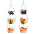 thumbnail image 3 of LHCER 3‑Tier Hanging Basket, Flower Basket Iron Wire Hanging Vegetable Storage Fruit Organizer Basket Kitchen Supplies, 3 of 9