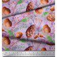 thumbnail image 3 of Soimoi Purple polyester Crepe Fabric Apricot, polyester & Oaknut Fruits Decor Fabric Printed BTY 42 Inch Wide, 3 of 3