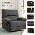 thumbnail image 4 of Resenkos Oversized Push-Back Recliner, 27.5" Wide Seat, Massage Pillow, Super Soft Fleece, 2-Box Shipping, Gray, 4 of 12