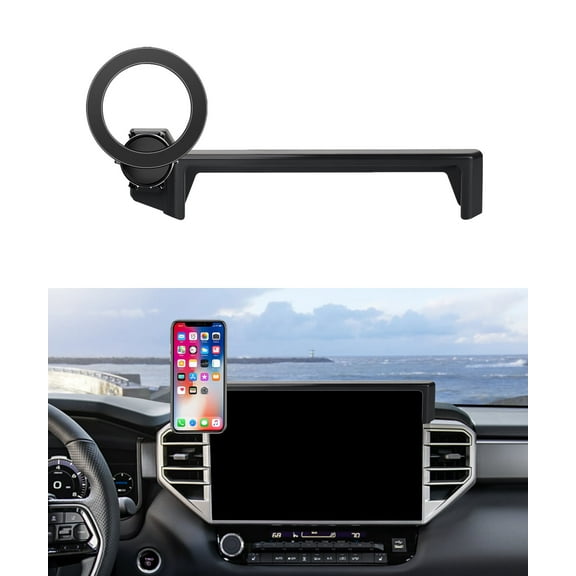 MaserWeller Car Phone Holder for Toyota Sequoia 2023 2024 Accessories/Tundra 2022-2025 Accessories 14-inch Screen Fixed Clip,Phone Mount Compatible with MagSafe, 360° Rotation Cell Phone Holder