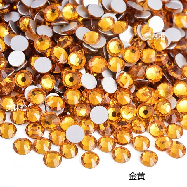 Nail Drill Glass Flat Bottom Drill Rhinestone Guomao Crystal Color Round Sticker diy Handmade Jewelry Accessories Cross Border