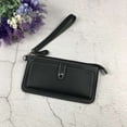 thumbnail image 4 of Casual Multi-functional Clutch Buckle Tassel Long Zipper PU Leather Coin Purse Card Holder Ladies Wallet Women Clutch Handbag GREY, 4 of 8