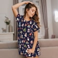 thumbnail image 3 of Logiee Christmas Critters Delight Print Nightgowns for Women,Soft Short-Sleeved Lightweight Sleepwear, Loose Sleepshirts, 3 of 6