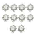 thumbnail image 1 of Rongfmy 10pc Oval Crystal Rhinestone Button Flatback Wedding Embellishment Sewing Crafts Clear, 1 of 6