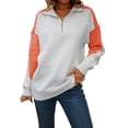 thumbnail image 5 of hirigin Women Fashion Wild Sweater Patchwork Turn-Down Collar Long Sleeve Knitted Tops Autumn Winter Loose Casual Pullovers, 5 of 9