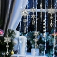 thumbnail image 6 of 18pcs Christmas Tree Decoration Crystal Ornaments - Hanging Acrylic Christmas Snowflake Icicle Drop Crystal Ornaments for Xmas Tree Winter New Year Party Supplies, 6 of 7