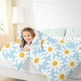 thumbnail image 4 of Feelyou Vibrant Groovy Floral Queen Comforter Set, Rustic Farmhouse Botanical Bedding Sets, Teen Kid Child Reversible Bedding Comforter Set, Ultra Soft Home Decor, 3-Piece, 4 of 8