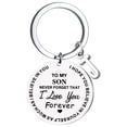 thumbnail image 1 of Llaveros para mujer, llavero de billetera, llavero de auto, llavero DIY para mi hijo, llavero de acero inoxidable con apellido de 26 letras, 2,5 cm, decoraciones de moda, 1 of 4