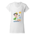 thumbnail image 2 of Wild Bobby Betty Boop Island Girl Paradise Betty Boop Women’s Standard V-Neck Tee, White, XX-Large, 2 of 5