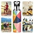 thumbnail image 7 of Yayeee 33oz Double Wall Stainless Steel Water Bottle with Flip Straw, Minimalist Triangles, 7 of 7