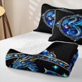 thumbnail image 4 of meiyoeat Gemstones Dragon Quilt Full for Boys Girls, Mystic Sky Animal Full Bedspread Sets, Blue Black, 3 Pieces, 4 of 7