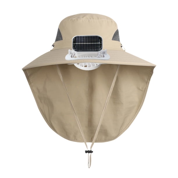 Sombrero para niños con ventilador solar, recargable, multiusos, para viajes y acampada. Caqui