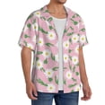 thumbnail image 2 of Sikiie Daisies Flowers Men's Wrinkle Free Untucked Cuban Shirt Business Casual Button Down Shirts Short Sleeve ShirtX-Large, 2 of 5