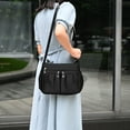 thumbnail image 6 of Women Shoulder Bag, Multiple Pockets Messenger Bag, Ladies Crossbody Purse Fashion Tote Handle Satchel - Black, 6 of 7