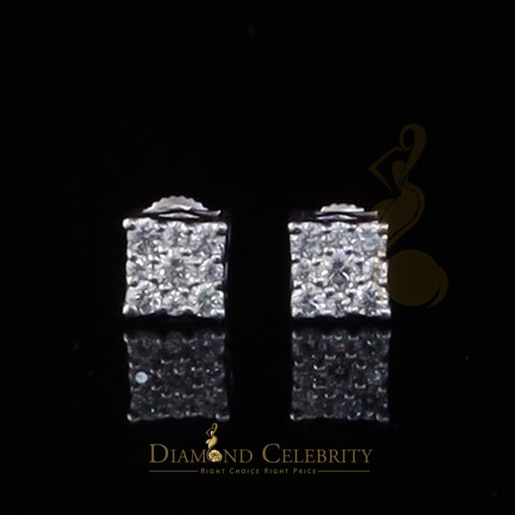 Diamond Celebrity's New Women's/Men's 925 Silver White 1.00ct VVS D Moissanite Square Stud Earrings
