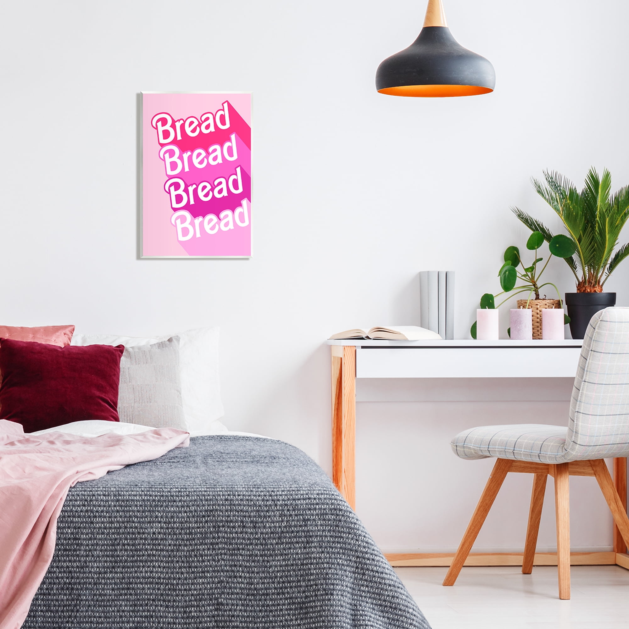 Stupell Industries Bread Pink Phrase Inspirational Painting Unframed Art Print Wall Art, 13 x 19