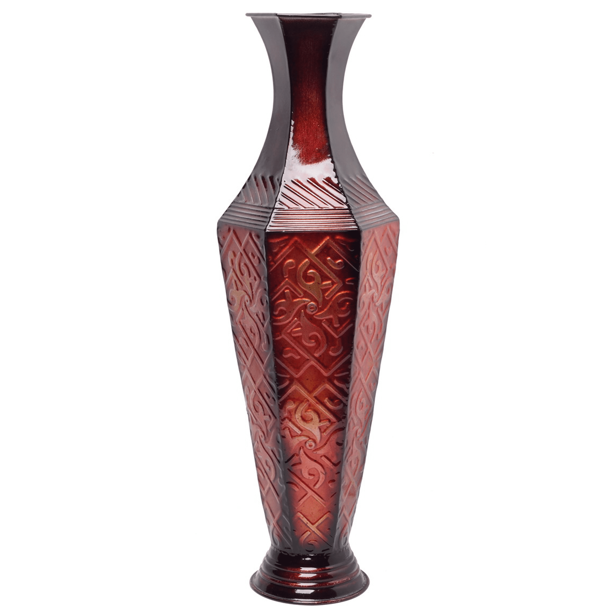 Gift Hosley Tall Embossed Vase Red Home Decor Living Room Floor Vase Pretty 