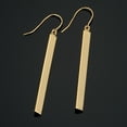 thumbnail image 2 of KoolJewelry 14k Gold High Polish or Diamond-cut Bar Drop Earrings (4 mm wide x 41 mm long), 2 of 6