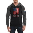 thumbnail image 3 of GIPQJK Men's Graphic Hoodies Usa Flag Hooded Sweatshirts Multicolor Panel Pullover Tops Casual Loose American Flag Print Patriotic Hoodies Sweatshirts with Pockets,Dark Gray XL, 3 of 6